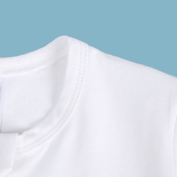 CUTE MONOGRAM-BABY ROMPER-Short Sleeve Double Zipper Cotton White 4-Sizes Unisex - Picture 11 of 14